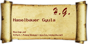 Haselbauer Gyula névjegykártya